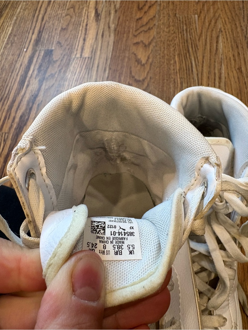 PUMA Kaia Mid Irisistable White Leather High-Top Platform Sneakers - Women's 8 - Picture 9 of 10